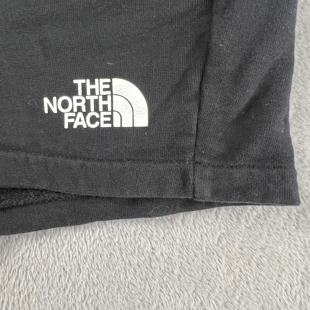 The North Face Womens Size S P Black Sweat Shorts Logo Drawstring Waist Lounge - Picture 2 of 12
